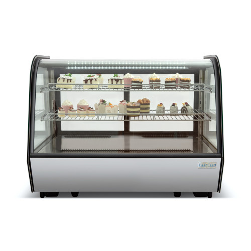 Холодильная витрина GoodFood RTW160L, 160 л, нержавеющая сталь, LED-подсветка, автооттаивание, цифровое управление, черная