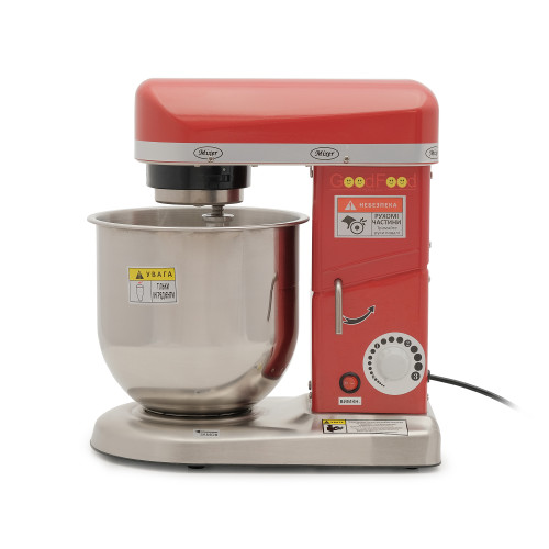 Машина збивальна GoodFood PM-B7 RED, 7 л — професійний планетарний міксер 500 Вт для тіста та крему, металевий корпус, червоний