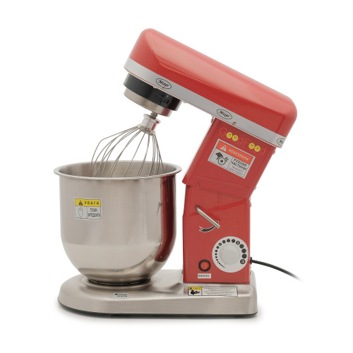 Машина збивальна GoodFood PM-B7 RED, 7 л — професійний планетарний міксер 500 Вт для тіста та крему, металевий корпус, червоний