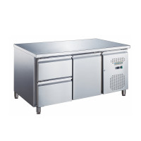 Стол холодильный GoodFood GF-GN2110TN-HC, 2 ящика, 282 л, нерж. сталь, -2~+8°C, динамическое охлаждение, профессиональный для кухни
