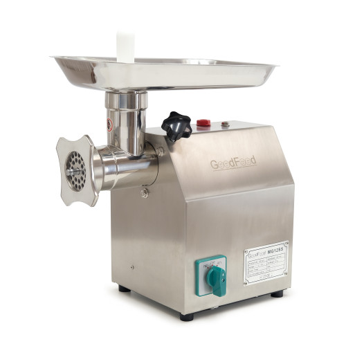 М’ясорубка GoodFood MG12SS Reverse — професійна електрична м’ясорубка з нержавної сталі з реверсом, 150 кг/год, 750 Вт, для ресторанів та кафе