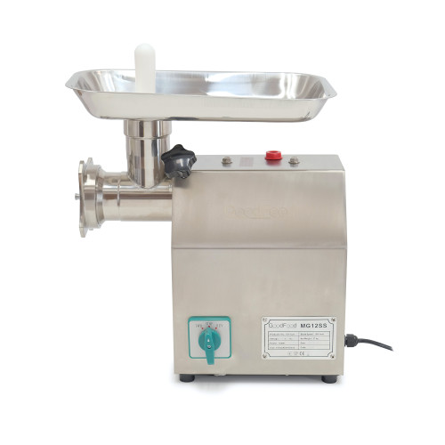 М’ясорубка GoodFood MG12SS Reverse — професійна електрична м’ясорубка з нержавної сталі з реверсом, 150 кг/год, 750 Вт, для ресторанів та кафе