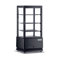 Холодильна вітрина GoodFood RT78L, настільна, чорна, 78 л — для напоїв і десертів, LED-підсвітка, авторазморожування, регульовані полиці
