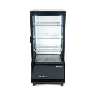 Холодильна вітрина GoodFood RT78L, настільна, чорна, 78 л — для напоїв і десертів, LED-підсвітка, авторазморожування, регульовані полиці