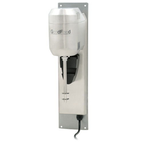 Молочний міксер GoodFood MFD11A — настінний, однопостовий, корпус алюміній, чаша 1 л нерж. сталь, 2 швидкості, 400 Вт, для кафе та барів