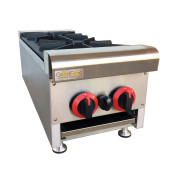 Промислова газова плита GoodFood GP2 на 2 конфорки для ресторанів, кафе та харчових виробництв, чавун-латунь, 1,83 кВт, LPG/природний газ