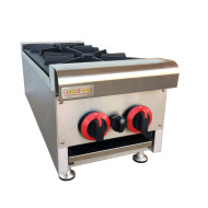 Промислова газова плита GoodFood GP2 на 2 конфорки для ресторанів, кафе та харчових виробництв, чавун-латунь, 1,83 кВт, LPG/природний газ