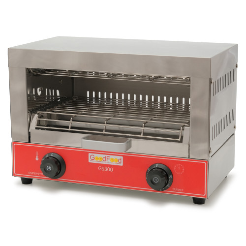 Електричний гриль-саламандра GoodFood GS300 — професійний настільний гриль для кафе, ресторанів та фастфуду, 2,4 кВт, нержавіюча сталь