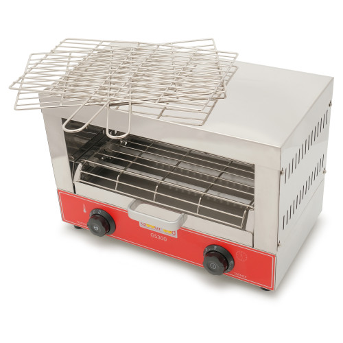 Електричний гриль-саламандра GoodFood GS300 — професійний настільний гриль для кафе, ресторанів та фастфуду, 2,4 кВт, нержавіюча сталь