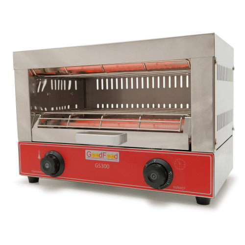 Електричний гриль-саламандра GoodFood GS300 — професійний настільний гриль для кафе, ресторанів та фастфуду, 2,4 кВт, нержавіюча сталь