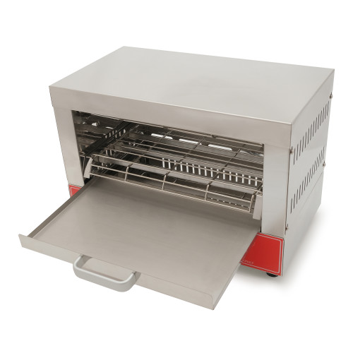Електричний гриль-саламандра GoodFood GS300 — професійний настільний гриль для кафе, ресторанів та фастфуду, 2,4 кВт, нержавіюча сталь