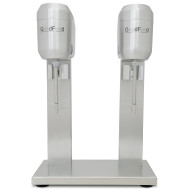 Молочний міксер GoodFood MFD22, двопостовий, 2 швидкості, 2×400 Вт, алюмінієвий корпус, чаша 1 л, настільний, для кафе та барів