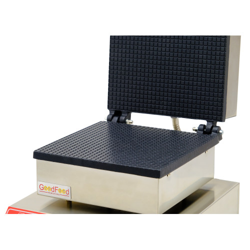 Вафельниця GoodFood WB256TS для плоских вафель, трубочок і конусів, професійна, 1,75 кВт, нерж. сталь, антипригарна, 256х256 мм