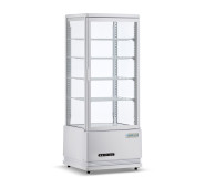 Холодильна вітрина GoodFood RT98L біла — 98 л, LED-підсвітка, 4 регульовані полиці, авторазморожування, динамічне охолодження, для напоїв та десертів