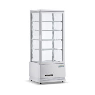 Холодильная витрина GoodFood RT98L белая — 98 л, LED-подсветка, 4 регулируемые полки, автооттаивание, динамическое охлаждение, для напитков и десертов