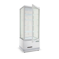 Холодильная витрина GoodFood RT98L белая — 98 л, LED-подсветка, 4 регулируемые полки, автооттаивание, динамическое охлаждение, для напитков и десертов