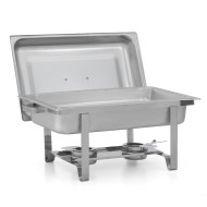 Чафіндіш GoodFood CD300 Simple Style з нержавіючої сталі з гастроємністю GN 1/1×65 мм та тримачем пального для ресторанів і кейтерингу