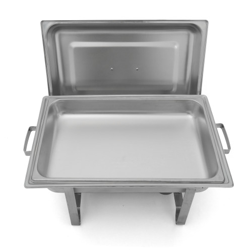 Чафіндіш GoodFood CD300 Simple Style з нержавіючої сталі з гастроємністю GN 1/1×65 мм та тримачем пального для ресторанів і кейтерингу