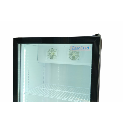 Холодильна шафа для напоїв GoodFood BC360NBW2LED, 310 л, чорно-біла, LED-підсвітка, замок, динамічне охолодження