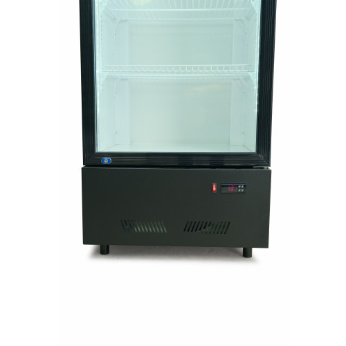 Холодильна шафа для напоїв GoodFood BC360NBW2LED, 310 л, чорно-біла, LED-підсвітка, замок, динамічне охолодження