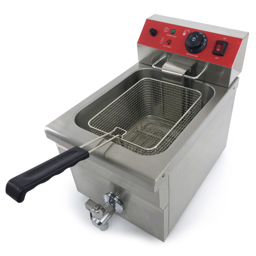 Електрична фритюрниця GoodFood EF12A1, 12 л, з краном для зливу олії, нержавіюча сталь, 3,25 кВт — професійне рішення для кафе та ресторанів