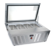 Вітрина для морозива GoodFood RTD67F, 67 л, пряме скло, авторазморожування, цифрове керування, 4 GN 1/3, -22…-12°C, сталь