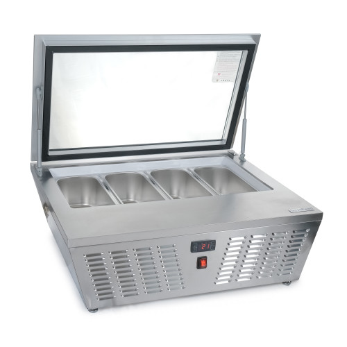 Вітрина для морозива GoodFood RTD67F, 67 л, пряме скло, авторазморожування, цифрове керування, 4 GN 1/3, -22…-12°C, сталь