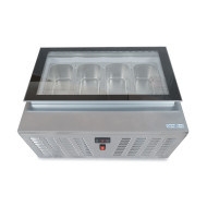 Вітрина для морозива GoodFood RTD67F, 67 л, пряме скло, авторазморожування, цифрове керування, 4 GN 1/3, -22…-12°C, сталь