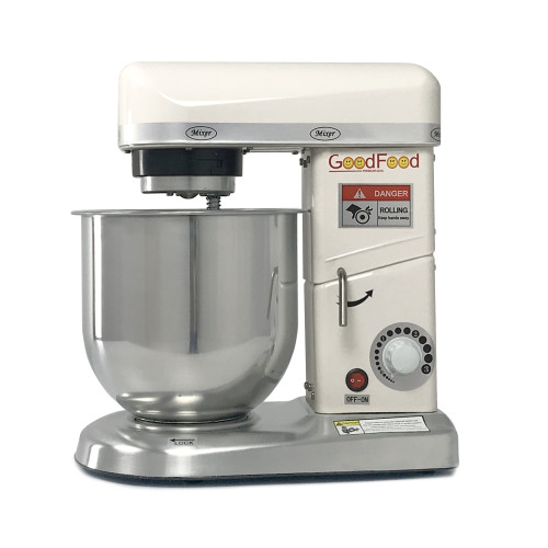Машина збивальна GoodFood PM-B10W, 10 л, біла — професійний планетарний міксер для тіста, крему та фаршу, 500 Вт, металевий корпус