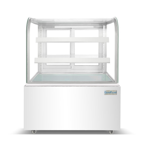 Холодильна вітрина GoodFood FW270R, 270 л, біла, скляні полиці, LED-підсвітка, цифрове керування, динамічне охолодження