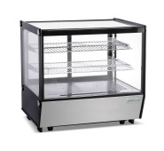 Холодильна вітрина GoodFood RTW120L5, 120 л, настільна, 2 полиці, LED-підсвітка, нержавіюча сталь, чорний корпус