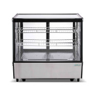 Холодильна вітрина GoodFood RTW120L5, 120 л, настільна, 2 полиці, LED-підсвітка, нержавіюча сталь, чорний корпус
