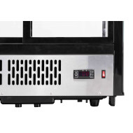 Холодильна вітрина GoodFood RTW120L5, 120 л, настільна, 2 полиці, LED-підсвітка, нержавіюча сталь, чорний корпус