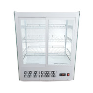 Холодильная витрина GoodFood RTW145L5 белая, настольная, 169 л, LED-подсветка, 3 регулируемые полки, стеклопакет, для кондитерских изделий
