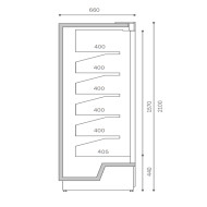 Холодильная горка Cooles SlimDeck 1875 мм с распашными дверьми, динамическое охлаждение, RAL 7016, LED, Danfoss, витрина для магазина