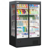 Холодильна гірка Cooles SlimDeck 1250 з розпашними дверима, 2100х1250х660 мм, середньотемпературна, RAL 7016, вбудований агрегат, Danfoss