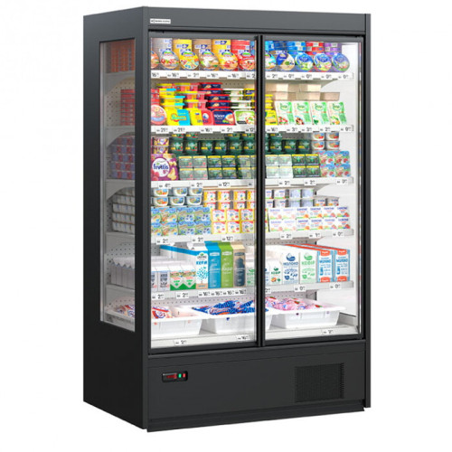 Холодильная горка Cooles SlimDeck 1875 мм с распашными дверьми, динамическое охлаждение, RAL 7016, LED, Danfoss, витрина для магазина