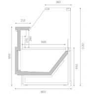 Холодильна вітрина Quadros SlimSolid 1130х1250х800 мм, середньотемпературна, скло куб, RAL 7016, з LED, Danfoss, Україна