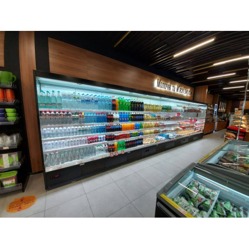 Холодильна вітрина CoolJet GL середньотемпературна 2100х1250х660 мм, динамічне охолодження, LED, RAL 7016, Україна