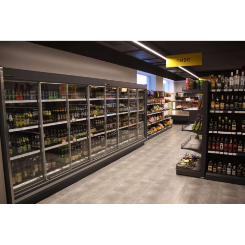 Холодильна вітрина CoolJet GL середньотемпературна 2100х1250х660 мм, динамічне охолодження, LED, RAL 7016, Україна