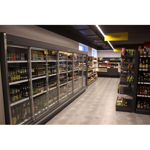 Холодильна вітрина CoolJet GL середньотемпературна 2100х1250х660 мм, динамічне охолодження, LED, RAL 7016, Україна