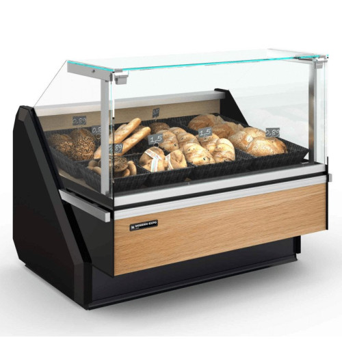 Нейтральна вітрина QuadroStream 937х1120х1150 мм, скло куб, викладка 900 мм, для магазинів і кафе, Danfoss R507/404