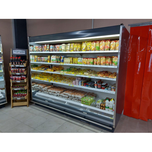 Холодильна гірка CoolJet 2500x850x2070 мм, середньотемпературна, RAL 7016, динамічне охолодження, Danfoss, LED, Україна