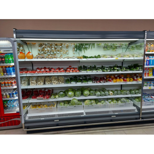 Холодильна гірка CoolJet 2500x850x2070 мм, середньотемпературна, RAL 7016, динамічне охолодження, Danfoss, LED, Україна