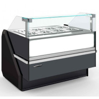 Теплова вітрина QuadroStream 1250х1120х1150 мм, нержавіюча сталь, куб скло, 80°C, для кафе, ресторанів та фастфуду, Україна