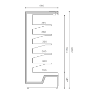 Холодильна вітрина Cooles SlimDeck 2500x660x2100 мм, середньотемпературна, RAL 7016, динамічне охолодження, Danfoss, LED, Україна