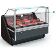 Холодильна вітрина QuadroStream 937х1100х1130 мм, середньотемпературна, скло куб, нерж. сталь, LED, Danfoss, RAL 7016