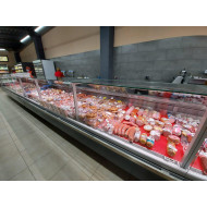 Холодильна вітрина QuadroStream 937х1100х1130 мм, середньотемпературна, скло куб, нерж. сталь, LED, Danfoss, RAL 7016