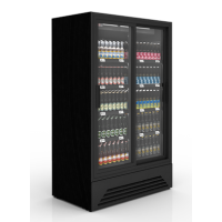 Холодильник для напитков Modern Expo DS15, 2120х1300х760 мм, стеклянные двери, черный, 1280 бутылок, динамическое охлаждение, LED, Украина