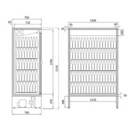 Холодильник для напитков Modern Expo DS15, 2120х1300х760 мм, стеклянные двери, черный, 1280 бутылок, динамическое охлаждение, LED, Украина
